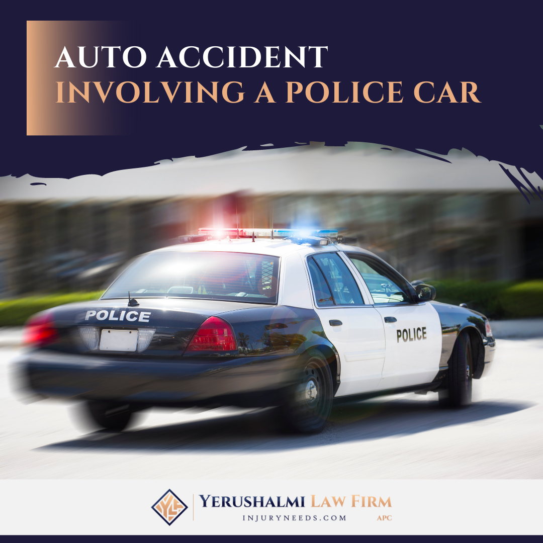 Auto accident involving a police car